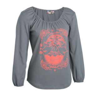 Women's Lovey Dovey Gathered Long Sleeve T-Shirt