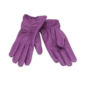 Ruched Leather Gloves